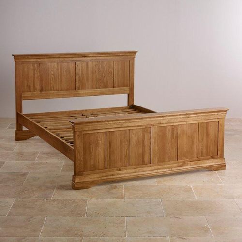 French Rustic Solid Oak Bed Frame