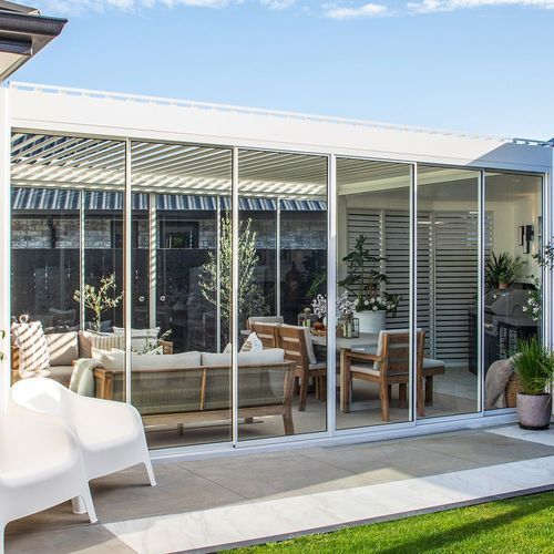 Glass Sliding Door For Baltic Freestanding Pergola