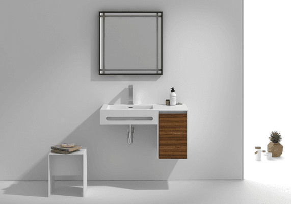 900mm Wall Hung Stone Vanity & Storage G38553