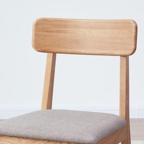 Humbie Natural Solid Oak Dining Chair With Fabric Pad