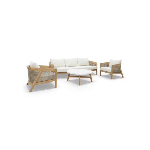 Kubu 4pc Rope Outdoor Lounge Setting - 3 Seater