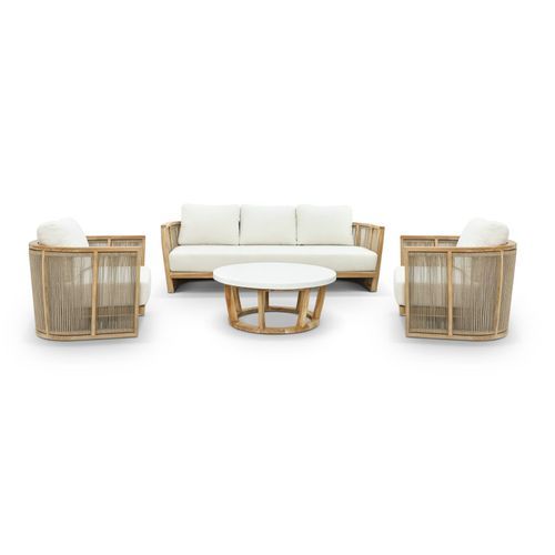 Granada 4pc Rope Outdoor Lounge Setting - 3 Seater - Granada Table