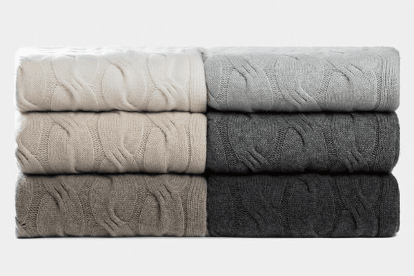 Chunky Cable Italian Cashmere Throws