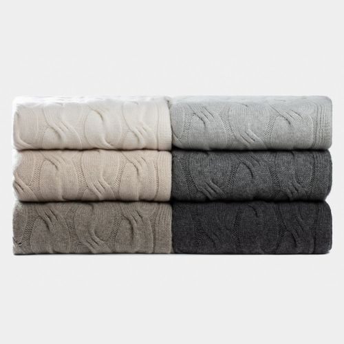 Chunky Cable Italian Cashmere Throws