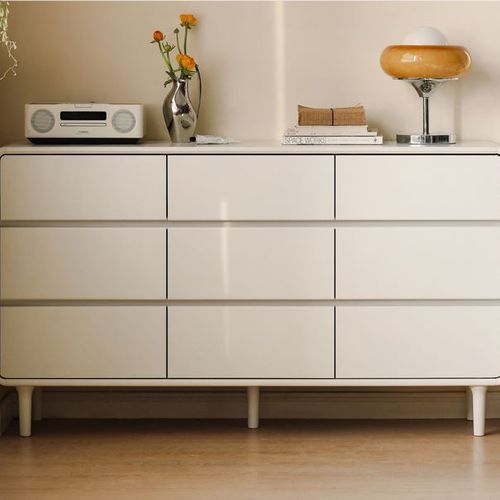 Kemi Cream Tulip Poplar Painted 9 Drawers Chest