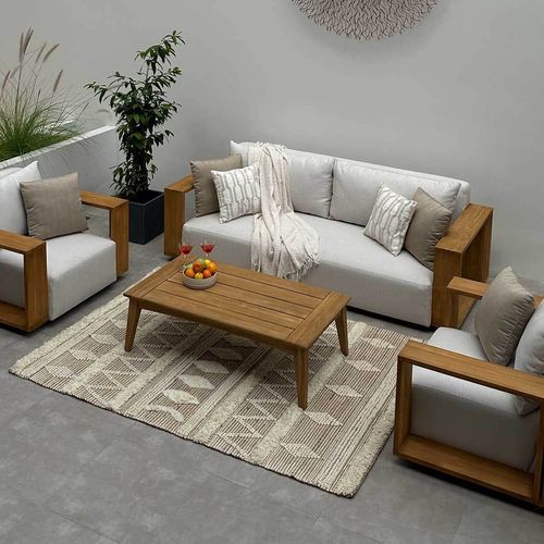 Kendari 4pc Teak Outdoor Lounge Setting