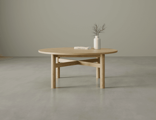 Nordica Coffee Table - Round Solid Oak 96 diam