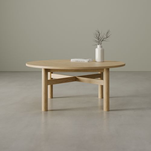 Nordica Coffee Table - Round Solid Oak 96 diam