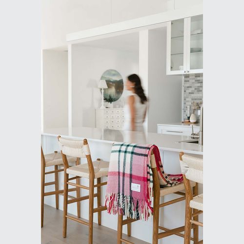 Ruanui Station Lambswool Throw - Pukehapua Pink Check