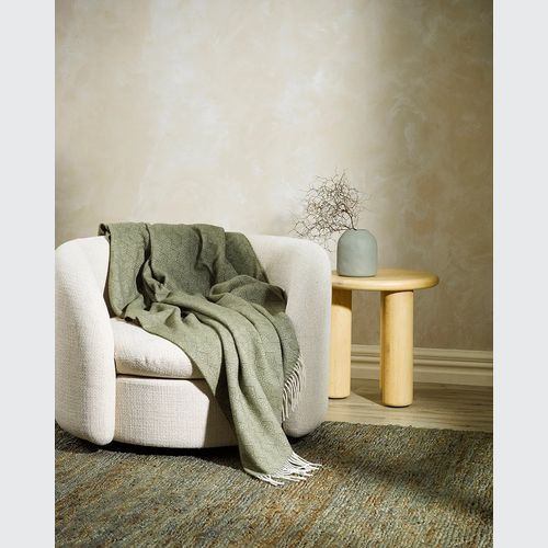 Baya Lana Throw Blanket - Moss | 100% NZ Wool