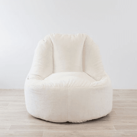 Plush Fur Lounger Bean Bag Chair - Cream