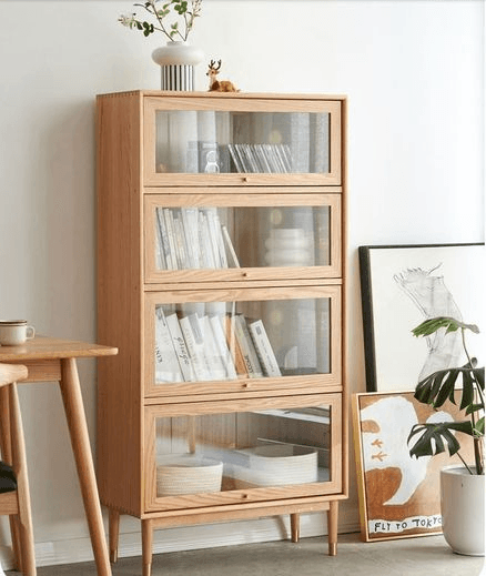 Latvia Designer Solid Oak Display Bookcase Unit