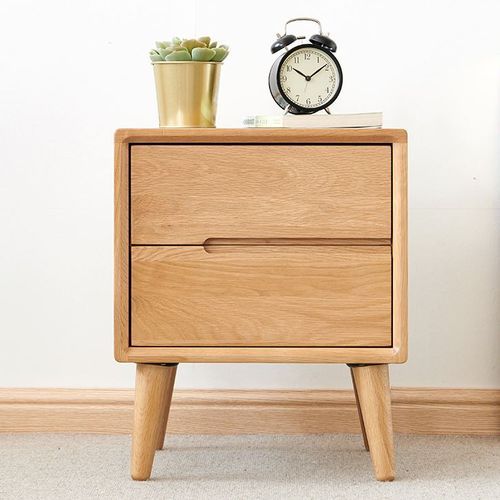 Malmo Natural Solid Oak Bedside Table Design 2