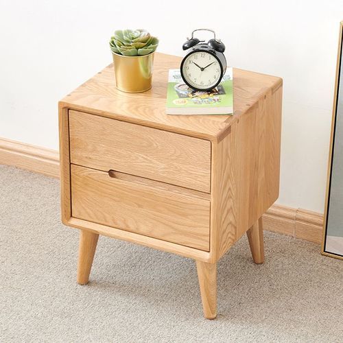 Malmo Natural Solid Oak Bedside Table Design 2