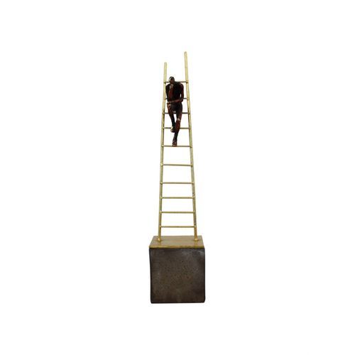 Man Sitting On Ladder