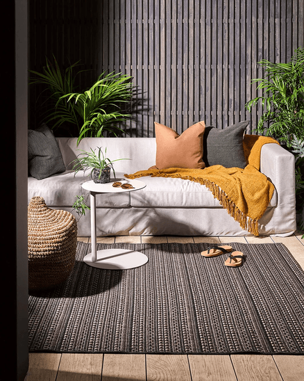 Baya Mendoza Outdoor Rug - Charcoal
