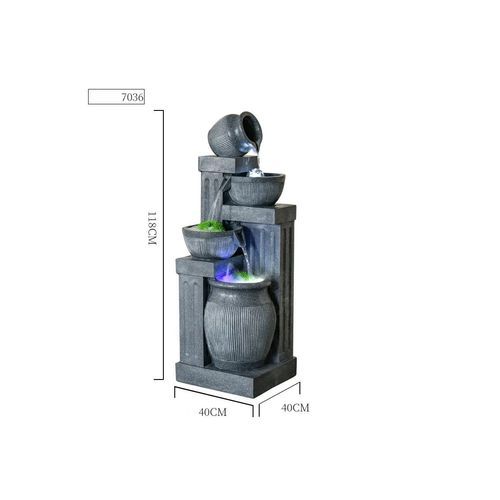 Serene Tiered Pot Water Feature 40 x 40 x 118cm