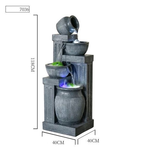 Serene Tiered Pot Water Feature 40 x 40 x 118cm