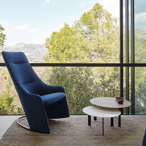 Nagi High Rocking Armchair - Smooth Upholstery