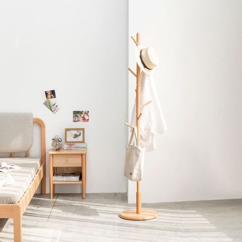 Natural Solid Beech Hallway Coat Rack