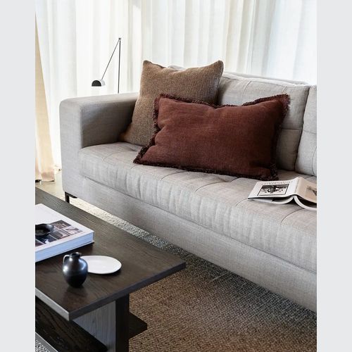 Baya Dover Cushion - Brick | Lumbar with Fringe