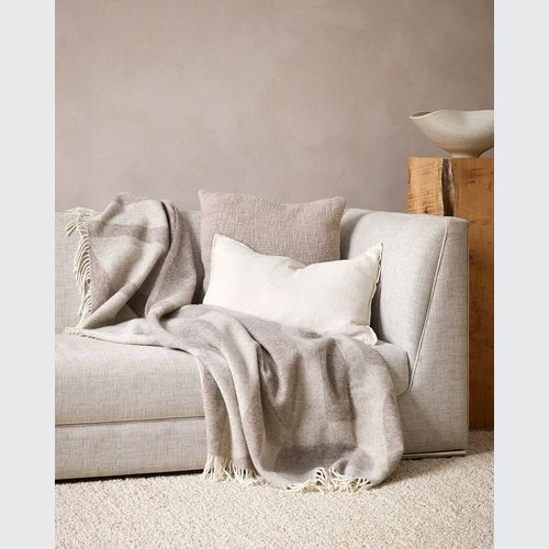 Baya Flagstone Throw Blanket - Fawn | 100% NZ Wool