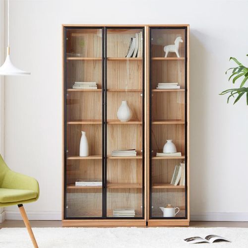 Odense Combination Natural Oak Display/Bookcase Cabinet