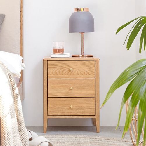 Oslo Natural Solid Oak Bedside Table Design 3