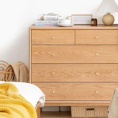 Oslo Natural Solid Oak 2 Over 3 Chest Drawers