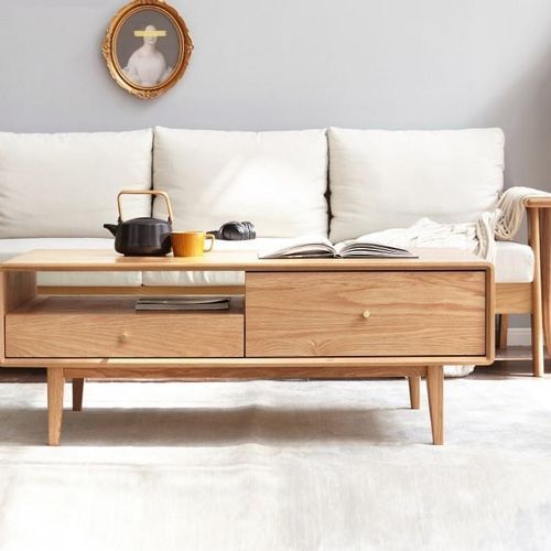 Oslo Natural Solid Oak Coffee Table Design 1
