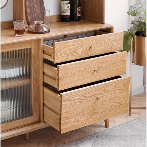 Oslo Natural Solid Oak Sideboard With Hutch Dresser