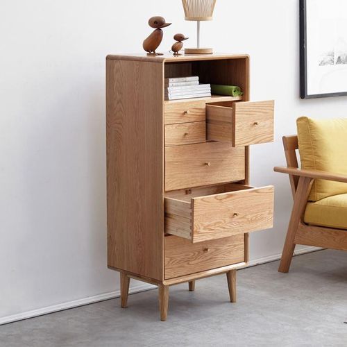 Oslo Natural Solid Oak Slim Chest of Drawers