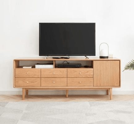 Oslo Natural Solid Oak Tall TV Unit