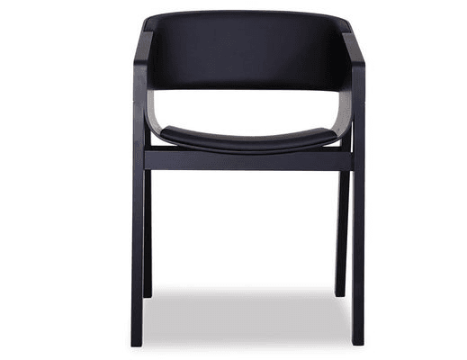 Merano Armchair - Black Stained - Black Pad - by TON