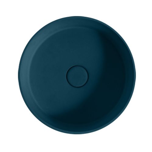 Sol' Round Concrete Basin Peacock Blue 390mm