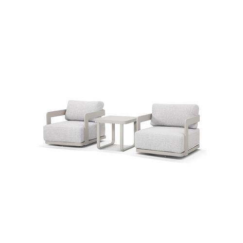 Talbot Swivel Chair 3pc Aluminium Outdoor Set