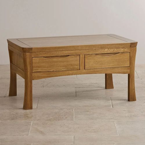 Renwick Rustic Solid Oak 4 Drawer Storage Coffee Table