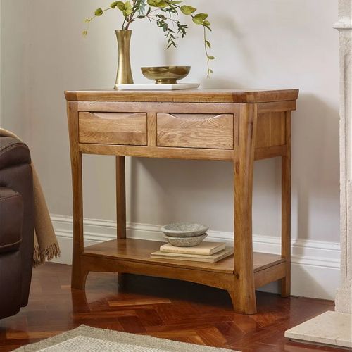Renwick Rustic Solid Oak Console Table