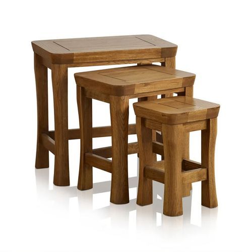 Renwick Rustic Solid Oak Nest of Tables