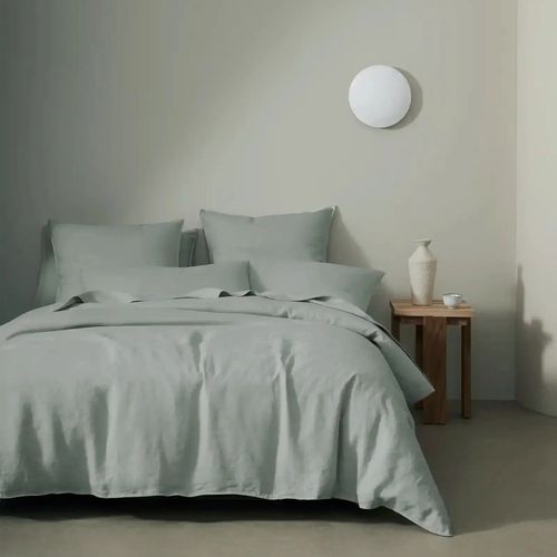Ravello Linen Quilt Cover - Sage | Weave Home Bed Linen