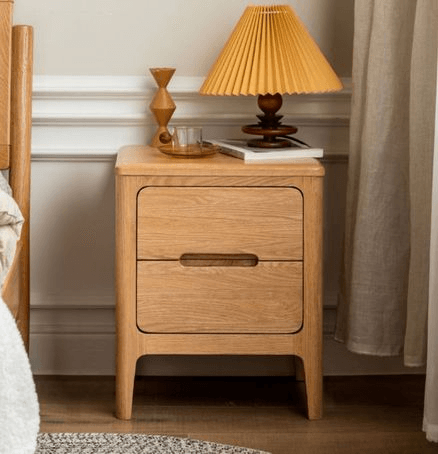 Seattle Natural Solid Oak Bedside Table Design 2