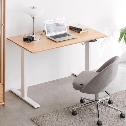 Solid Oak Top Electric Height Adjustable Desk