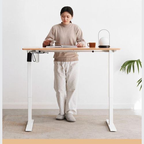 Solid Oak Top Electric Height Adjustable Desk
