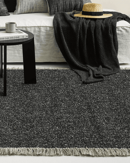 Baya Ulster Floor Rug - Black/Natural | Three Sizes