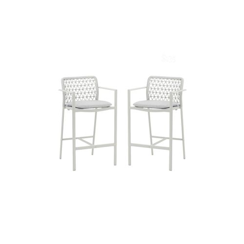 Set of 2 - Verona Outdoor Barstool - Light Grey