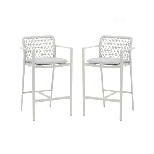 Set of 2 - Verona Outdoor Barstool - Light Grey