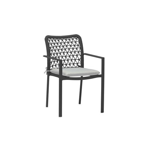 Set of 6 - Verona Outdoor Dining Chair - Charcoal