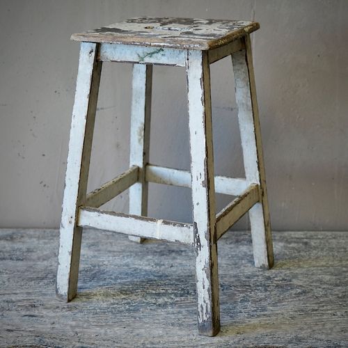 French Rustic Painted Stool