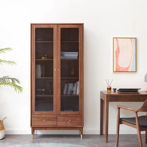 Walnut Display/Book Cabinet