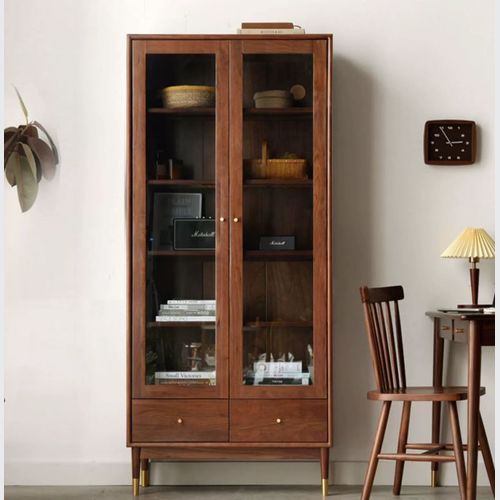Walnut Glass Display Cabinet